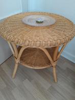 TABLE DE SALON ROTIN/BAMBOU ∅62cm, Maison & Meubles, Rond, 50 à 100 cm, Enlèvement, Utilisé