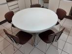 keukentafel 120cm diameter en 75cm hoog en 5 stoelen., Huis en Inrichting, Complete eetkamers, Ophalen, Zo goed als nieuw