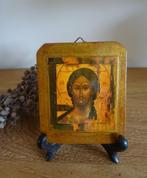 Icoon Christus. Vintage, handmade. 12 x 1.3 x 1 cm, Ophalen of Verzenden, Gebruikt, Overige typen, Christendom | Katholiek