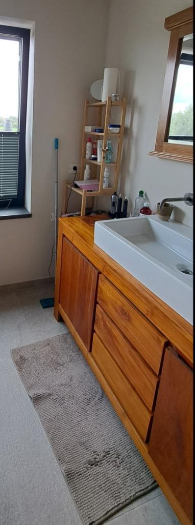 Badkamermeubel met spiegel, Huis en Inrichting, Badkamer | Badkamermeubels, Gebruikt, Wastafelkast, Minder dan 100 cm, 150 tot 200 cm