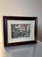 2 Anton Pieck reliëf wandkunst – ingelijst – vintage set, Antiek en Kunst, Ophalen