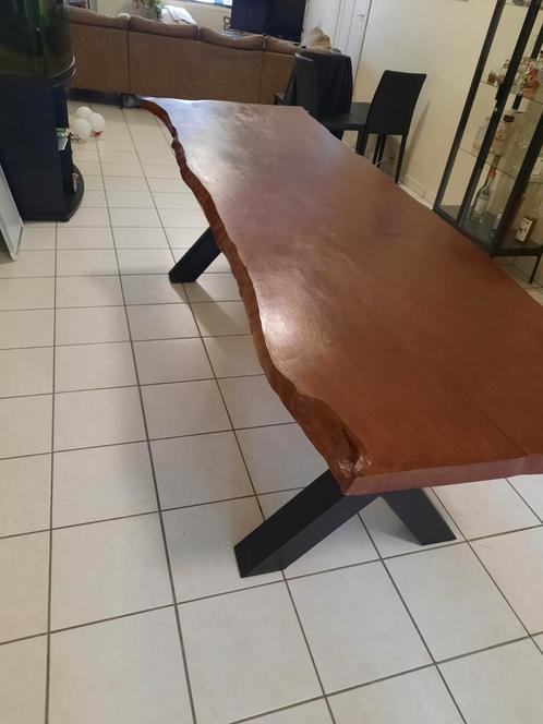 Massief frans eiken boomstamtafel aan 1 stuk, Huis en Inrichting, Complete eetkamers, Zo goed als nieuw, Ophalen of Verzenden