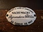 Oud emaillebordje, Nachtwacht, bijzondere politie, Ophalen