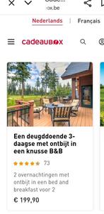 Saldo van 199.90€ Te besteden bij cadeaubox, Tickets & Billets, Chèques Hôtel & Bons pour Hôtel