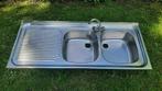 spoelbak inox / dubbele spoelbak / pompbak, Ophalen, Gebruikt, 25 tot 50 cm, Overige kleuren