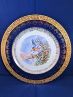 borden in bladgoud - porcelein van Limoges - met vogels, Antiek en Kunst, Goud, Ophalen