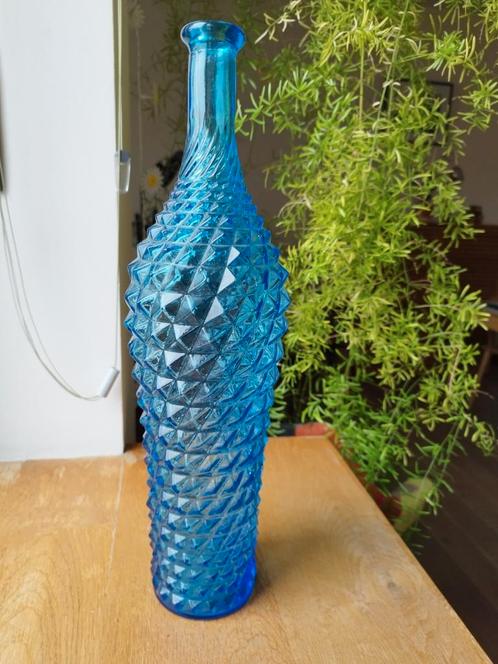 Empoli genie diamant fles zonder stop, Huis en Inrichting, Woonaccessoires | Vazen, Zo goed als nieuw, Blauw, Minder dan 50 cm