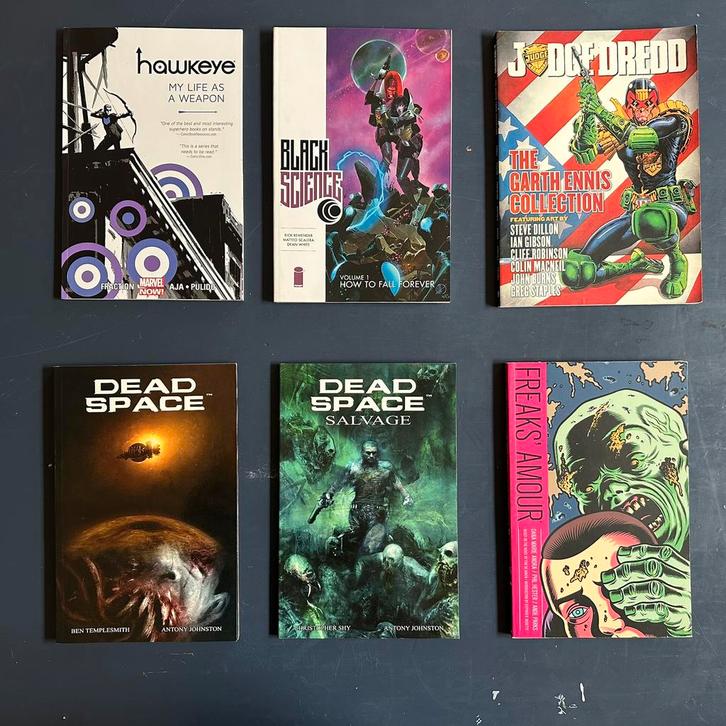 English Comics (TPB) Hawkeye, Judge Dredd, Dead Space, Boeken, Strips | Comics, Gelezen, Meerdere comics, Amerika, Ophalen of Verzenden