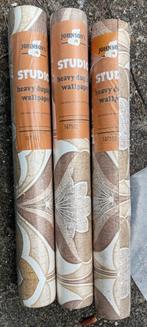 Vintage behangpapier, 1968, Ophalen, Minder dan 10 m², Bruin, Vintage