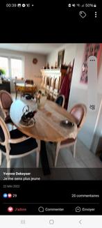 Table en chêne ovale avec 4 chaise état neuf, Maison & Meubles, Tables | Tables à manger, Comme neuf, Chêne, Ovale, 50 à 100 cm