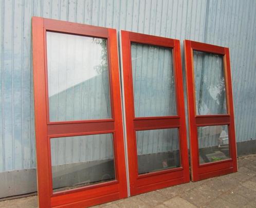 Hardhouten deuren met glas, ideaal overkapping/serre pr.p.st, Jardin & Terrasse, Serres, Utilisé, Enlèvement