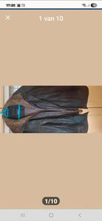 Donker bruine heren jas in echt leder,dain maat 52, Ophalen, Gebruikt