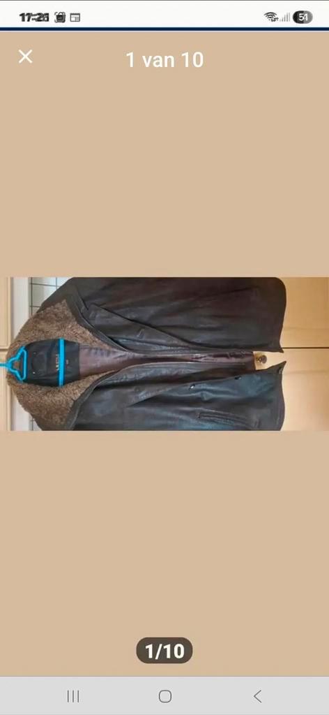 Donker bruine heren jas in echt leder,dain maat 52, Handtassen en Accessoires, Tassen | Reistassen en Weekendtassen, Gebruikt