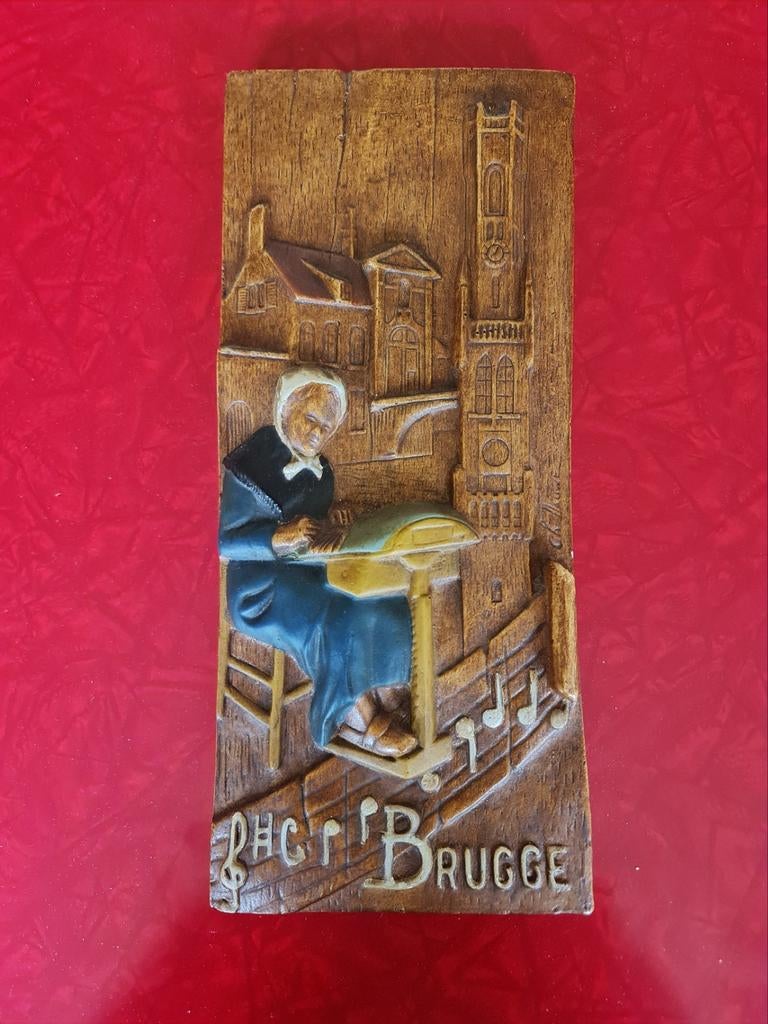 Houten wandbord : Brugge, Ophalen of Verzenden