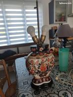 Vintage aardewerken lamp met zijden kap, Antiek en Kunst, Antiek | Porselein, Ophalen