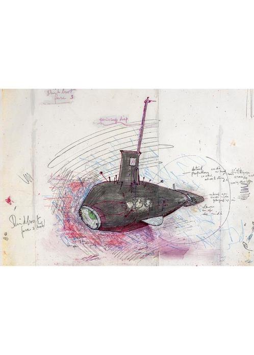 Panamarenko Duikboot fase 3, Antiek en Kunst, Kunst | Litho's en Zeefdrukken, Ophalen of Verzenden