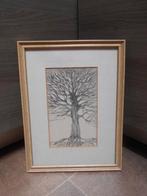 Mooie Tekening 'boom' in kader, Antiek en Kunst, Kunst | Tekeningen en Fotografie, Ophalen of Verzenden