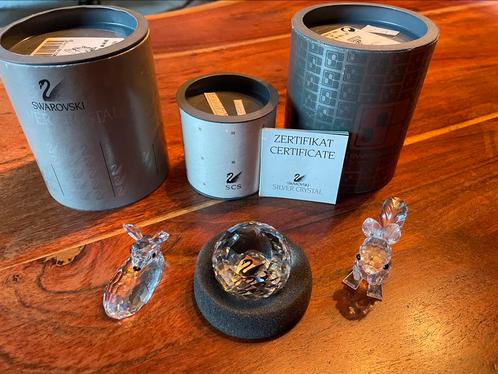 Set van 3 Swarovski-figuren met hun doosjes en certificaat, Verzamelen, Swarovski, Zo goed als nieuw, Figuurtje, Ophalen of Verzenden