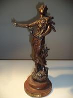 A. MOREAU bronzen art nouveau Jugendstil 'Aristeou' harpiste, Ophalen of Verzenden