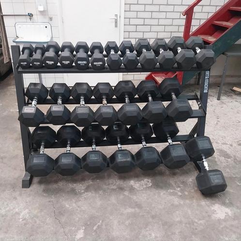 Hexa Dumbells Set  tot 50 Kilo  Inclusief dumbells rack, Sport en Fitness, Fitnessmaterialen, Zo goed als nieuw, Ophalen