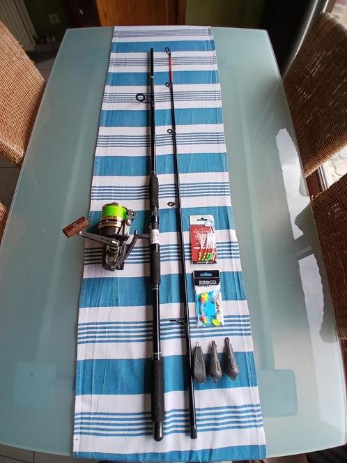 visgerief,nr 4,boothengel+zeemolen,gratis lood + onderlijnen, Watersport en Boten, Hengelsport | Algemeen, Nieuw, Complete hengel