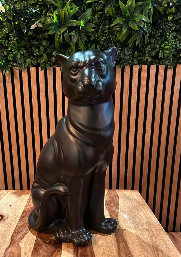 Statue décorative en forme de panthère noire/féline, Collections, Statues & Figurines, Comme neuf, Animal, Enlèvement