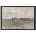 Boerenkar op een landweg - Anton Mauve canvas + baklijst 70x, Nieuw, Print, 50 tot 75 cm, Oorspronkelijke maker