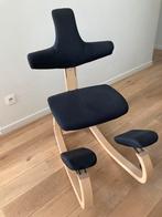 Stokke/Varier Thatsit kniestoel met rugsteun, Ophalen, Zwart, Zo goed als nieuw, Bureaustoel
