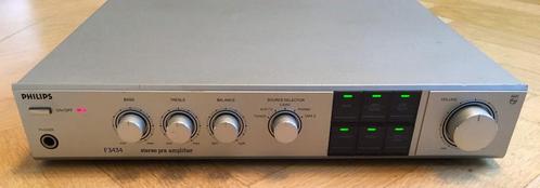 Philips F3434 voorversterker + handleiding + adapters, Audio, Tv en Foto, Versterkers en Ontvangers, Gebruikt, Stereo, Overige merken