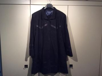 Donkerblauwe echte daim zomermantel (met leder afwerking), Enlèvement ou Envoi, Neuf