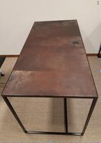 Industrial desk with leather top, Huis en Inrichting, Bureaus, Ophalen, Zo goed als nieuw, Bureau