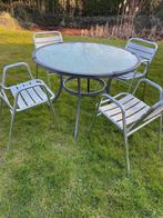 tuintafel met stoelen, Ophalen, Gebruikt, Rond