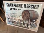 Champagne Mercier reclamebord ingekaderd., Verzamelen, Ophalen, Reclamebord