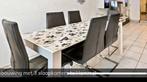 Eettafel schijfbaar met stoelen, Ophalen