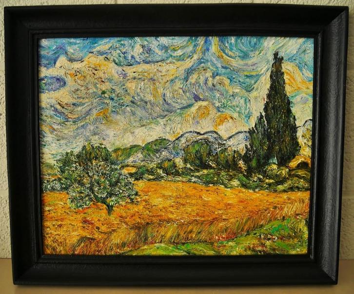 Schilderijtje Van Gogh stijl, Antiek en Kunst, Kunst | Schilderijen | Modern, Ophalen of Verzenden