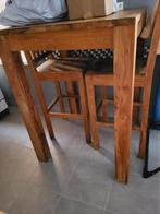 teak bartafel + 2 barstoelen, Huis en Inrichting, Barren, Ophalen, Zo goed als nieuw, Inclusief barstoelen
