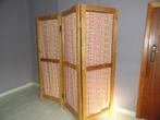 Paravent en bois et tissu, Ophalen of Verzenden, Gebruikt