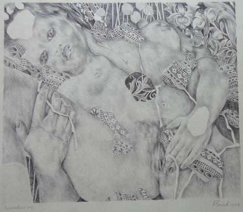 PIERRE VLERICK / POPPENTUIN / ZW-W LITHO / 43x61cm / 1978, Antiek en Kunst, Kunst | Litho's en Zeefdrukken, Verzenden
