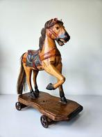Vintage antiek handgesneden houten speelgoed schommelpaard, Antiek en Kunst, Antiek | Speelgoed, Ophalen of Verzenden
