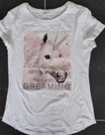 H&M wit t-shirt met unicorn14 jaar "never stop dreaming", Kinderen en Baby's, Kinderkleding | Maat 170, Gebruikt, H&M, Shirt of Longsleeve