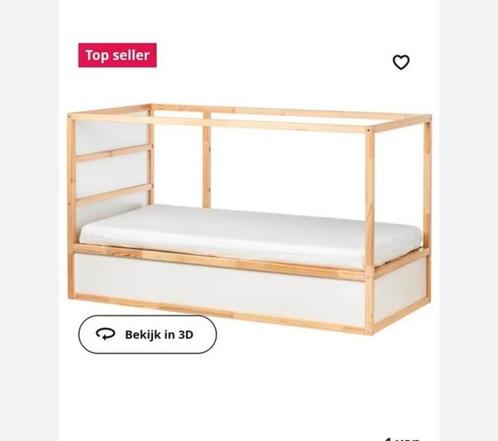 Keerbaar bed Ikea wit/grenen 90x200 cm, Kinderen en Baby's, Kinderkamer | Stapelbedden en Hoogslapers, Gebruikt, Ophalen