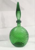 Empoli Genie Bottle Decanter met stop , groen bubbelglas, Ophalen of Verzenden
