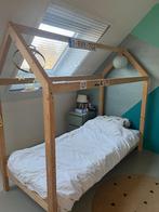 Bedframe bedhuisje hout, Ophalen, 85 tot 100 cm, Zo goed als nieuw, Lattenbodem