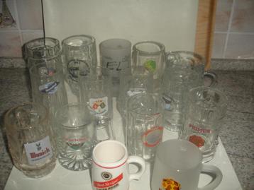 Verschillende bierpotten van 15cl, 25cl, 33cl en 50cl, Enlèvement ou Envoi, Comme neuf, Chope(s), Autres marques