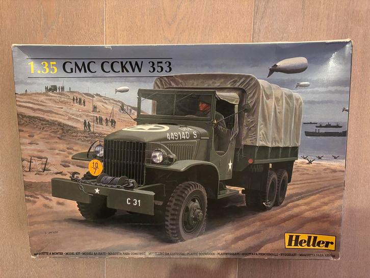Heller GMC CCKW 353 1:35 Truck US Army, Hobby en Vrije tijd, Modelbouw | Auto's en Voertuigen, Zo goed als nieuw, Truck, 1:32 tot 1:50
