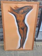 Huile sur papier femme nue signe ben genaux, Enlèvement