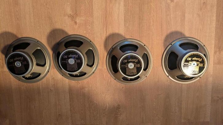 4 Celestion Vintage 30 - V30 Speakers van 2003 te koop, Muziek en Instrumenten, Versterkers | Bas en Gitaar, Zo goed als nieuw
