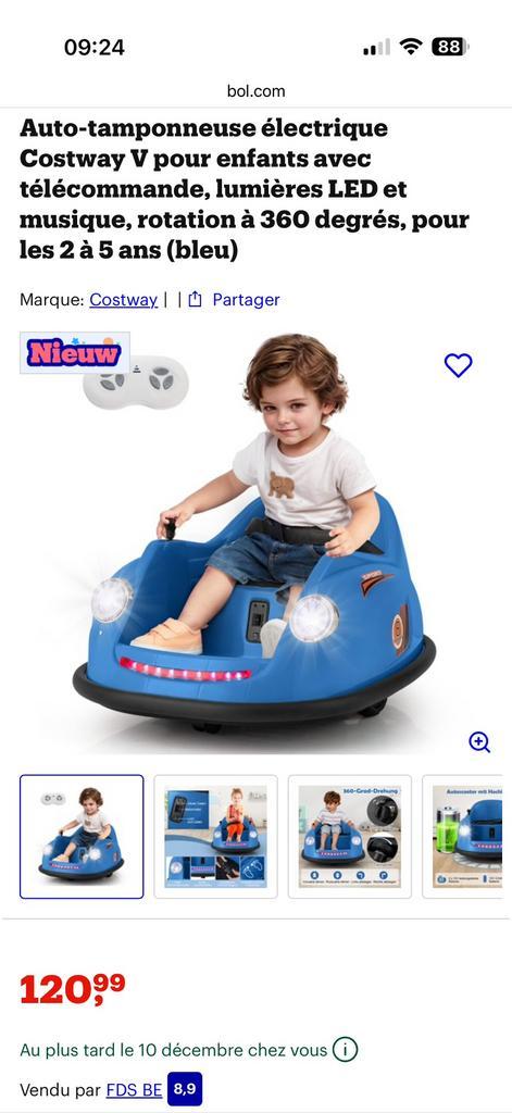 Auto-tamponneuse enfants avec télécommande, LED et musique, Enfants & Bébés, Jouets | Extérieur | Go-cart & Cuistax, Comme neuf