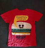 T-shirt met hamburger op - maat S -> 2€, Kleding | Heren, T-shirts, Ophalen of Verzenden, Zo goed als nieuw, Maat 46 (S) of kleiner