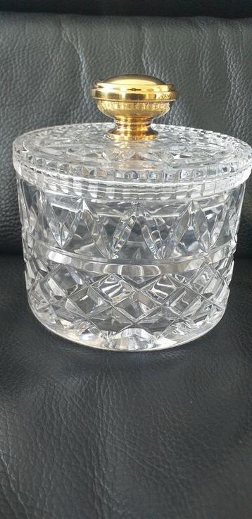 Art deco Kristalen Snoepdoos "Wolfers" Zilver 925 Handvat. beschikbaar voor biedingen